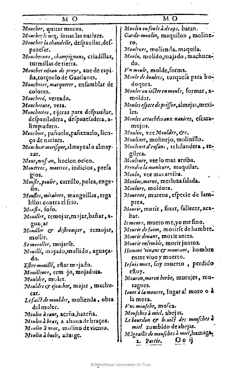 1607 - Marc Orry - Trésor des deux langues espagnole et française (Première et Seconde parties) - BU Tours