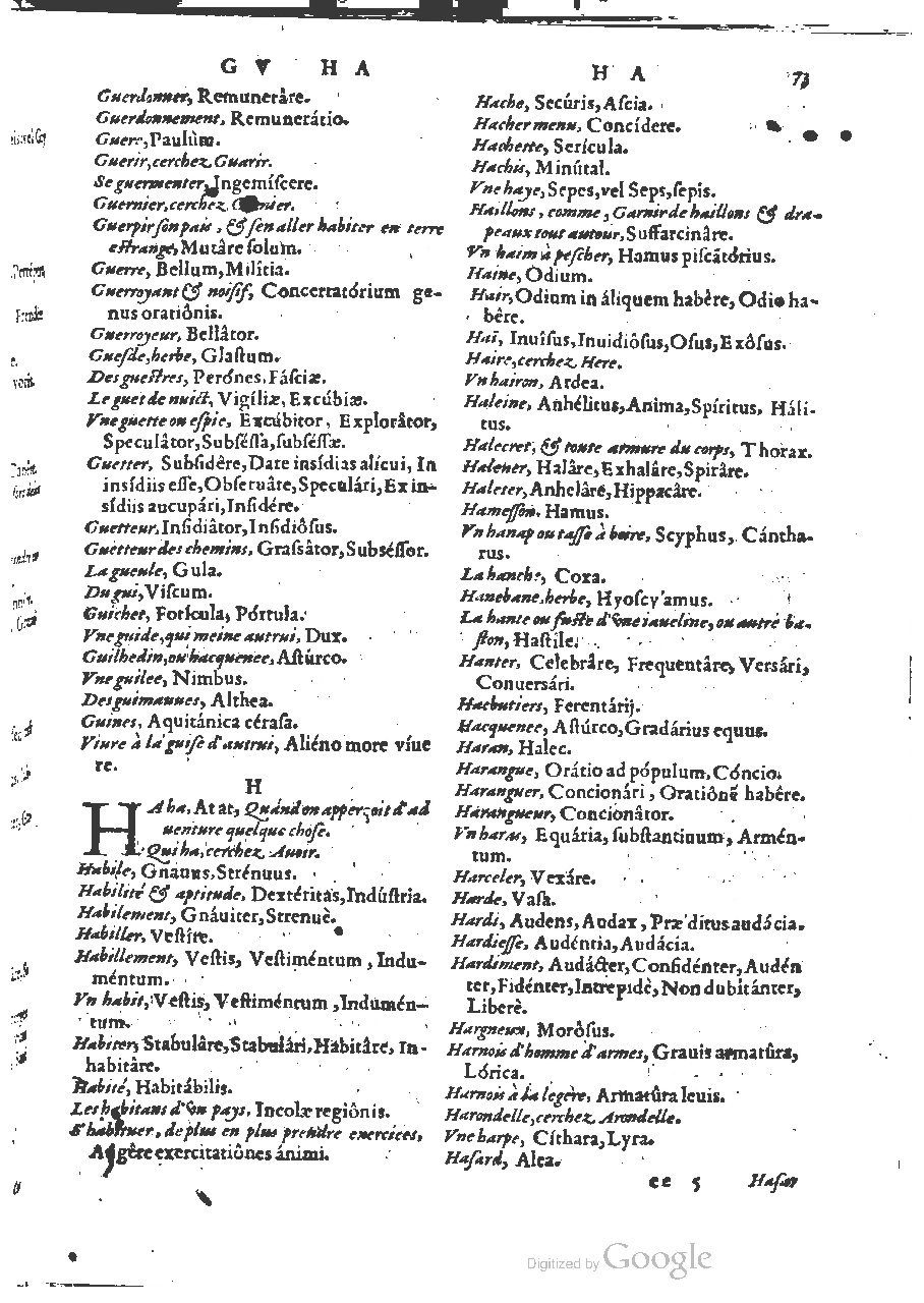 1564 - Henri Hylaire et Louis Cloquemin - Trésor des mots et traits français - BSB Munich