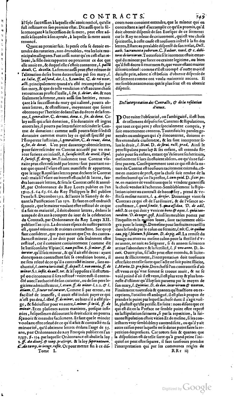 1629 - Veuve Nicolas Buon - Trésor du droit français (29620 T. 1) - BM Lyon