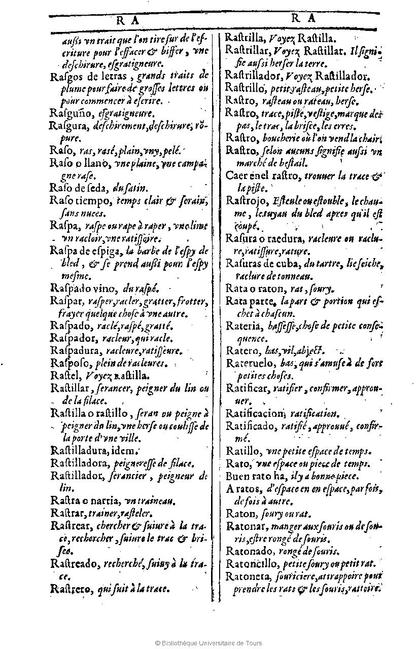 1607 - Marc Orry - Trésor des deux langues espagnole et française (Première et Seconde parties) - BU Tours