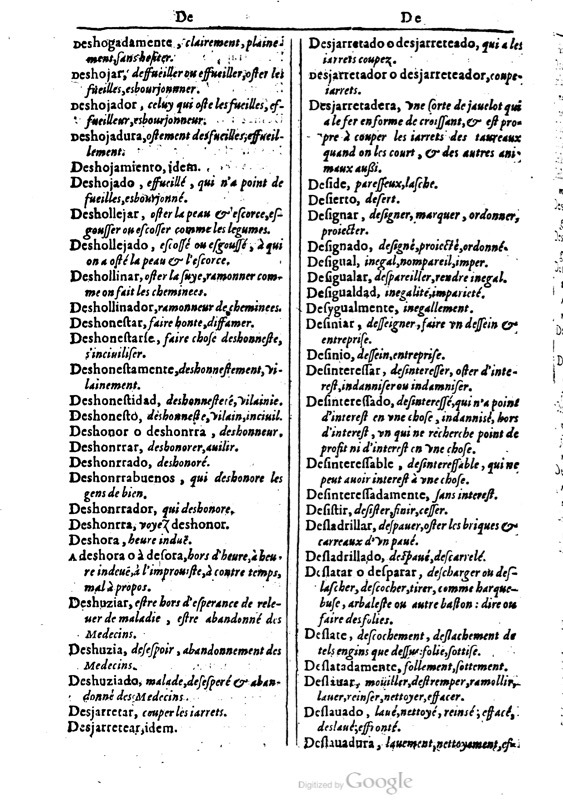 1616 - Veuve Marc Orry - Trésor des deux langues espagnole et française (Première et Seconde parties) - BM Lyon