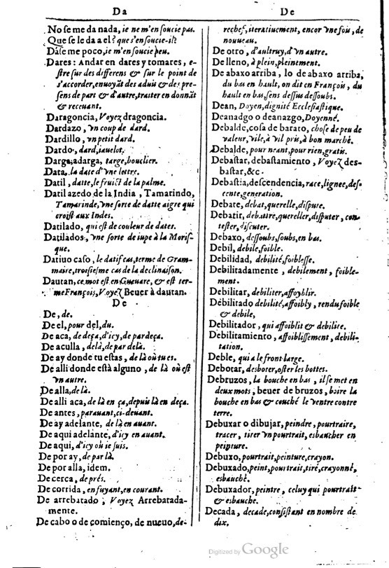 1616 - Veuve Marc Orry - Trésor des deux langues espagnole et française (Première et Seconde parties) - BM Lyon