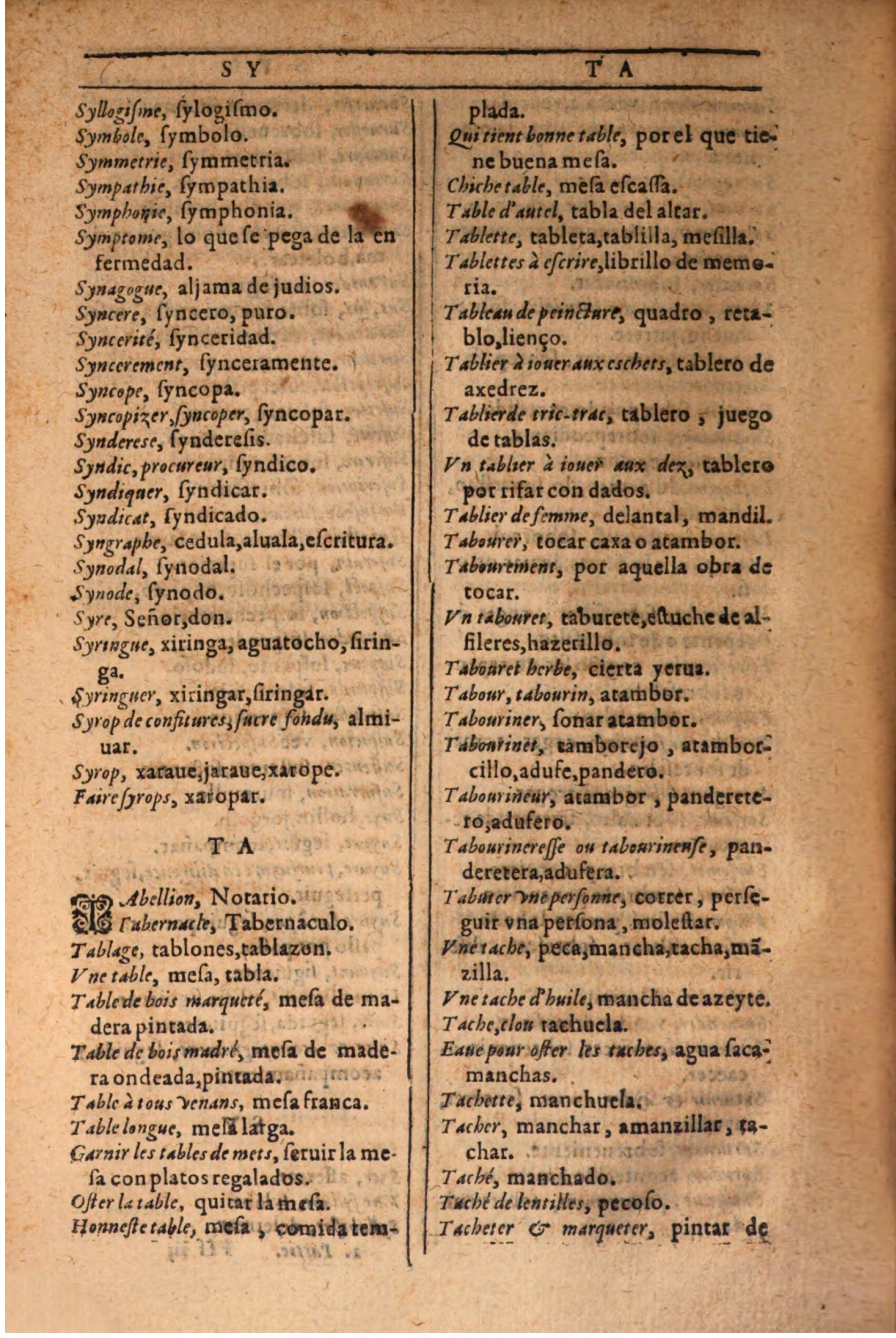 1607 - Marc Orry - Trésor des deux langues espagnole et française (Seconde partie) - BSB Munich