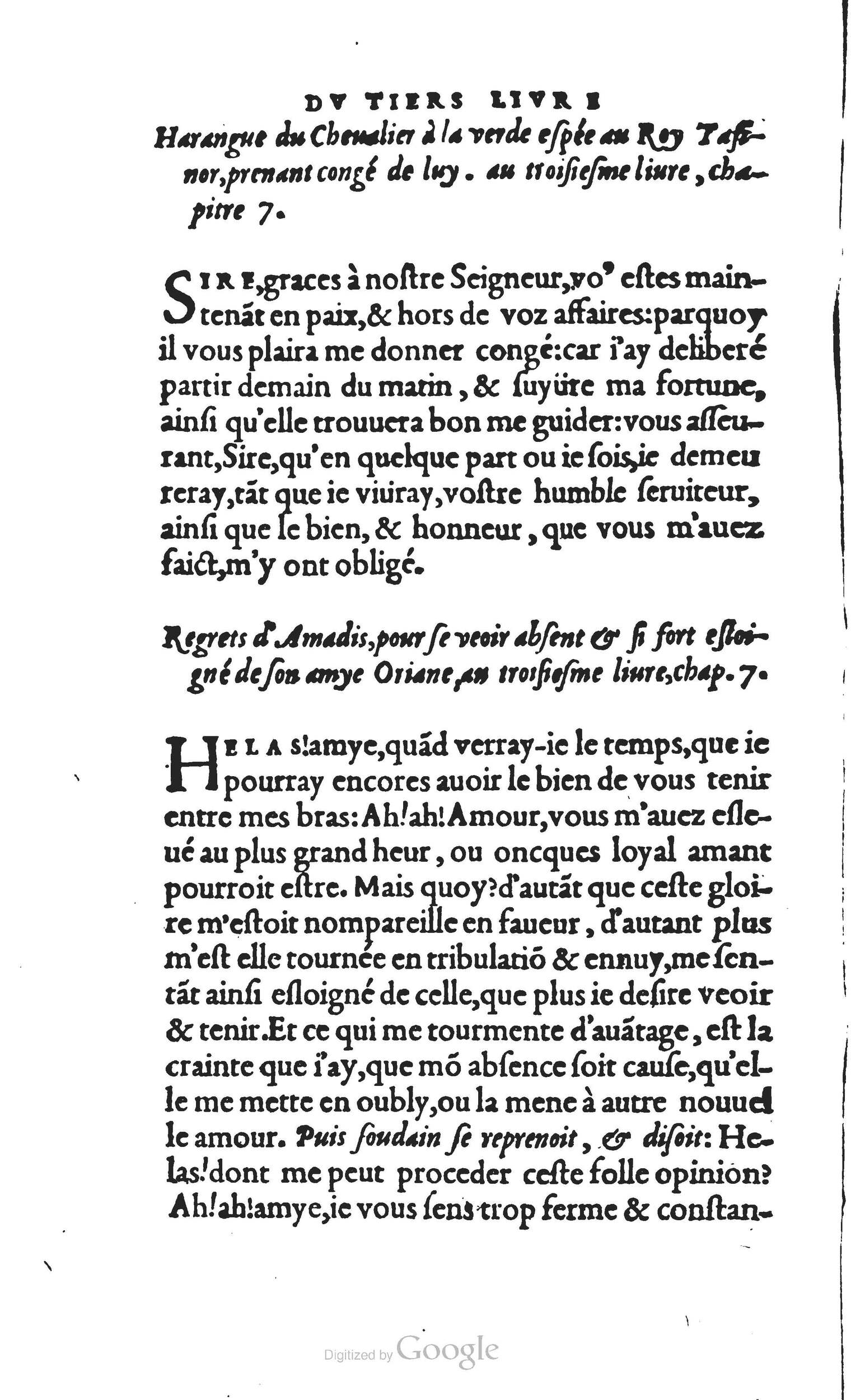 1560 - Vincent Sertenas et Gilles Robinot - Trésor des Amadis - British Library