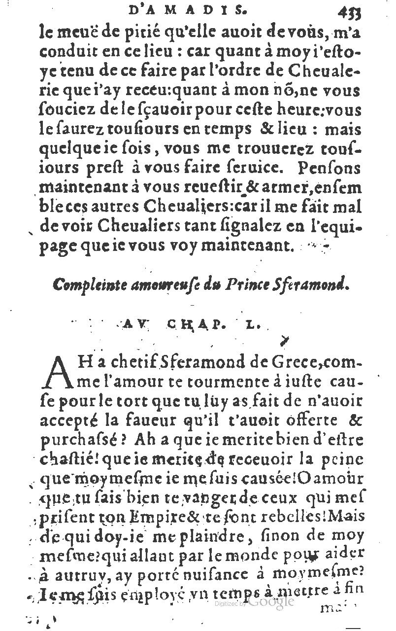 1582 - Jean Huguetan - Trésor des Amadis T. 1 - BM Lyon