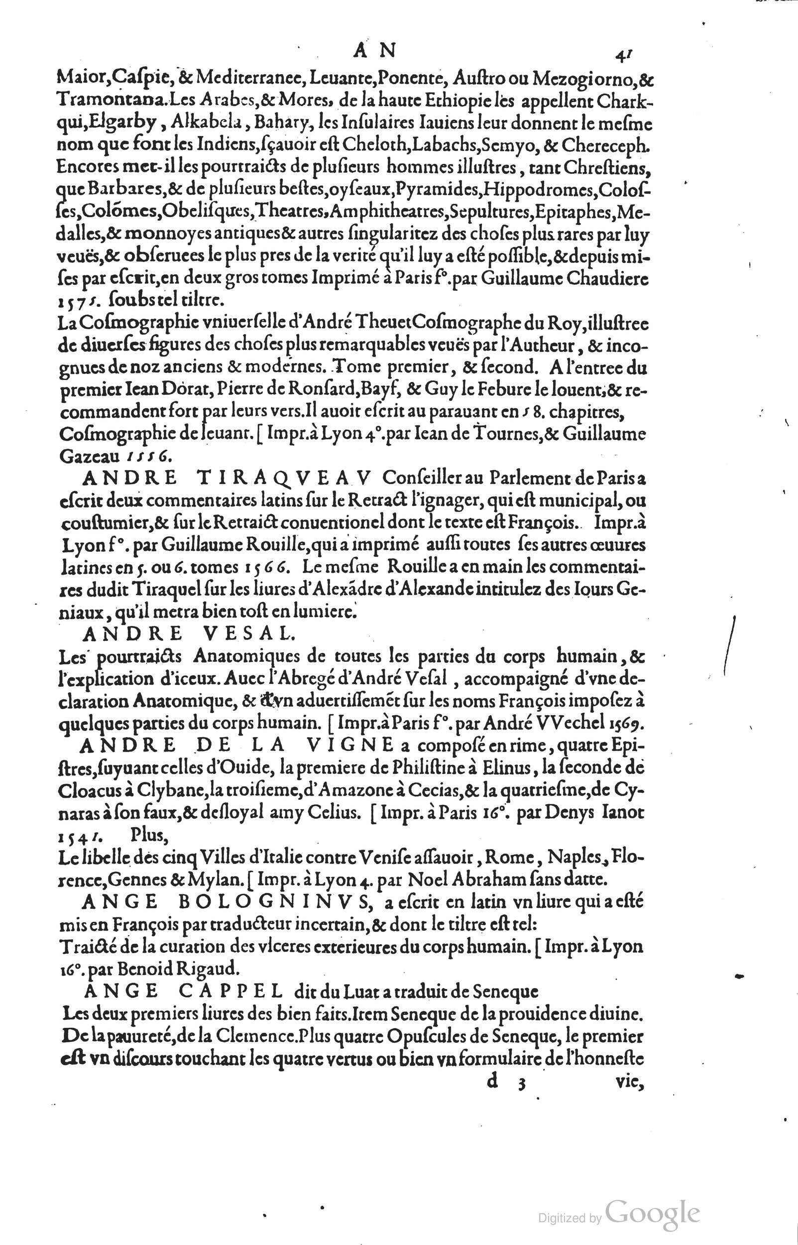 1585 - Barthélemy Honorat - Bibliothèques françaises - BSB Munich