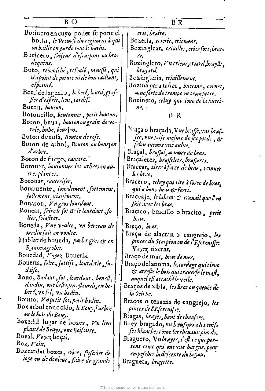 1607 - Marc Orry - Trésor des deux langues espagnole et française (Première et Seconde parties) - BU Tours
