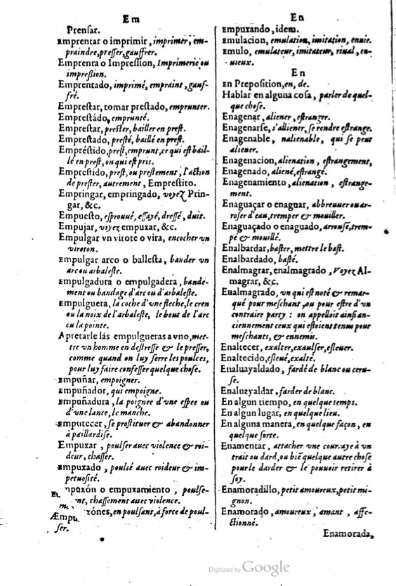 1621 - Adrian Tiffaine - Trésor des deux langues espagnole et française - BM Lyon
