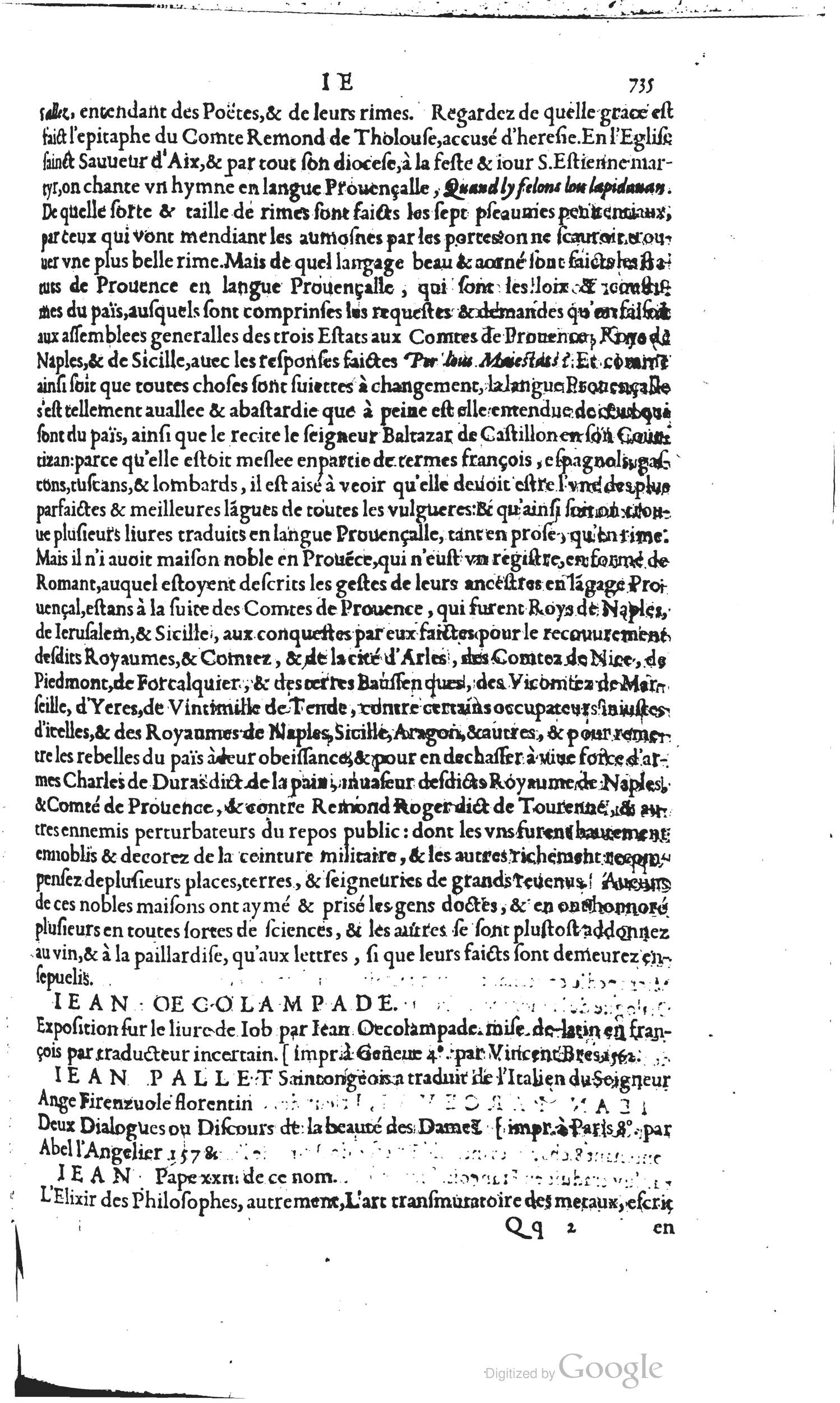 1585 - Barthélemy Honorat - Bibliothèques françaises - BSB Munich