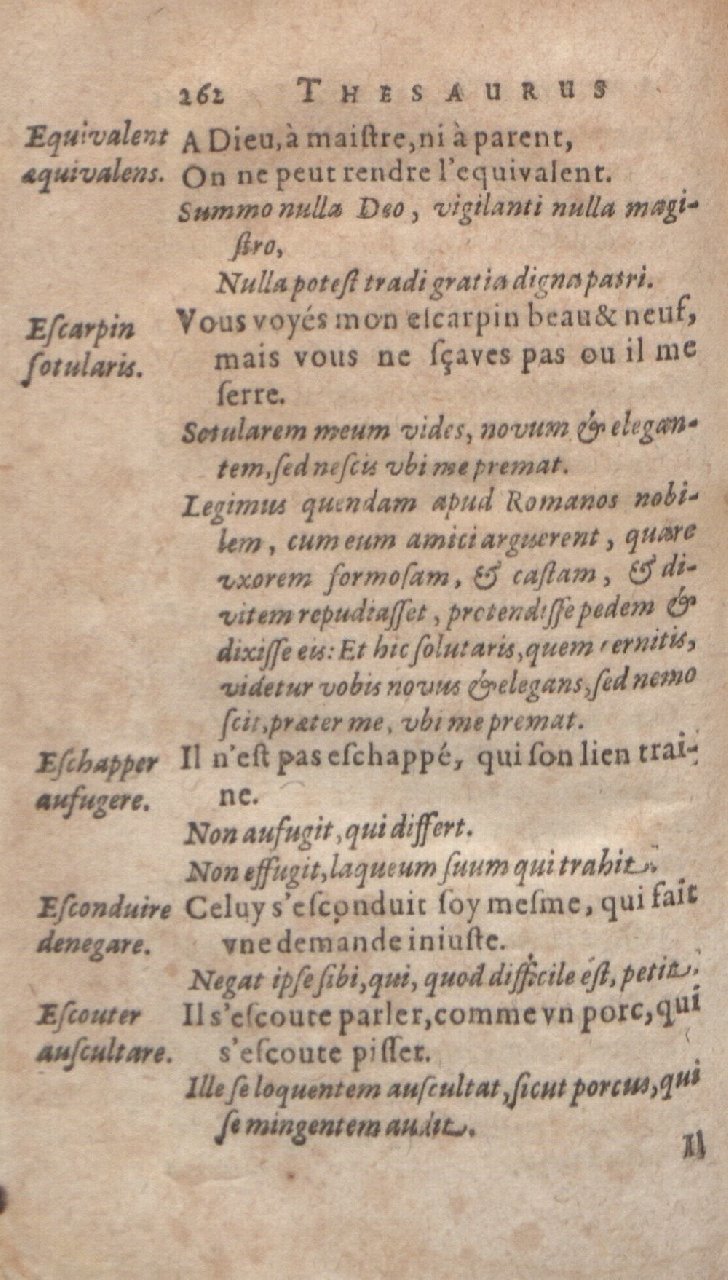 1612 - Dominicus Custos - Trésor des proverbes français  - Bibliopol-Olomuc