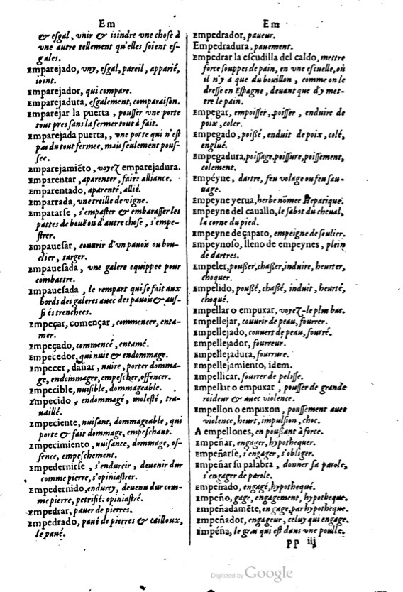 1621 - Adrian Tiffaine - Trésor des deux langues espagnole et française - BM Lyon