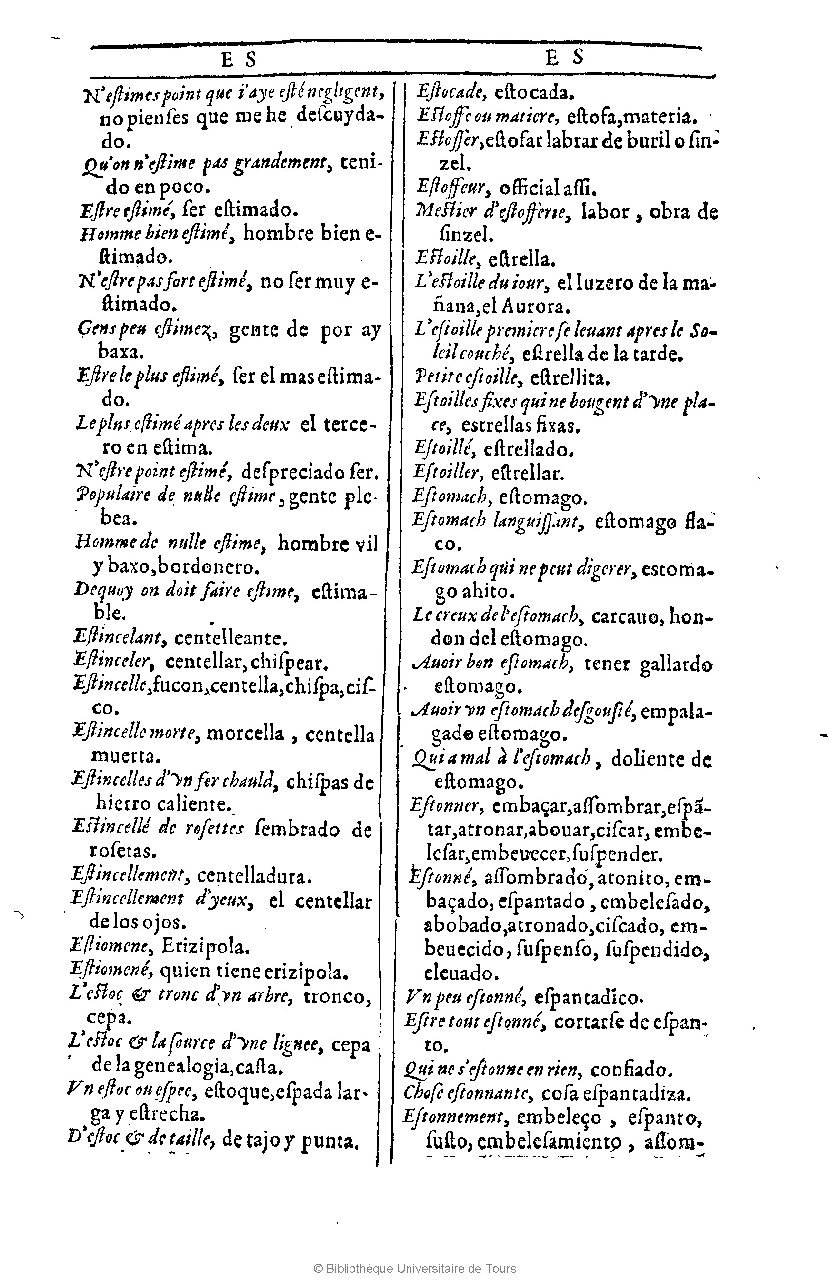1607 - Marc Orry - Trésor des deux langues espagnole et française (Première et Seconde parties) - BU Tours
