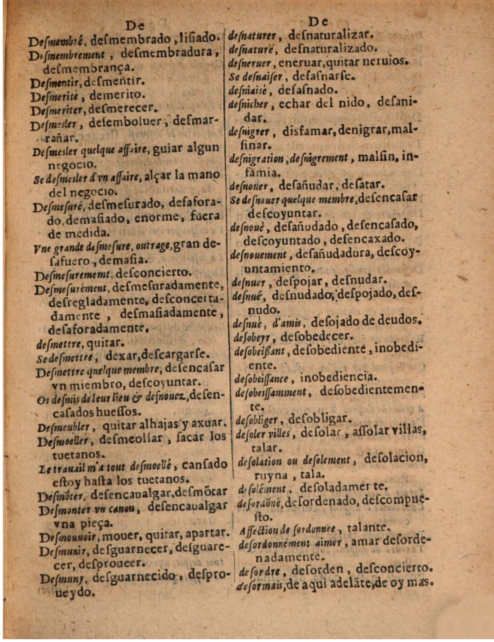 1624 - Hubert Antoine - Trésor des deux langues espagnole et française (Seconde partie) - BSB Munich