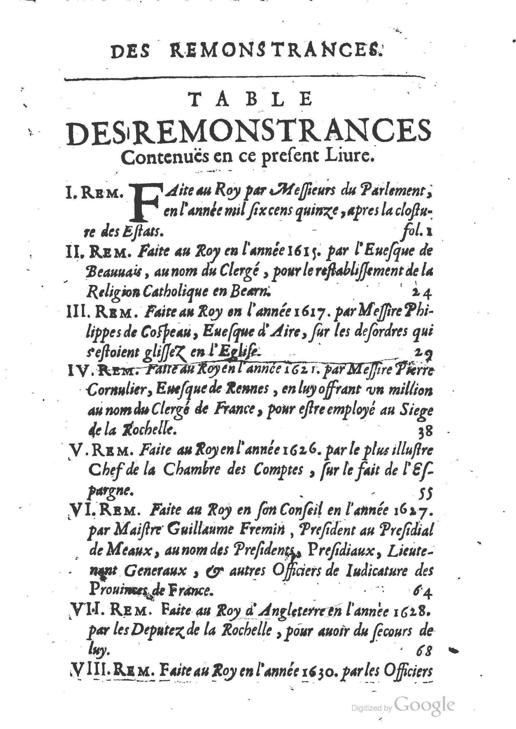 1654 - Michel Bobin - Trésor des harangues, remontrances et oraisons funèbres - BM Lyon