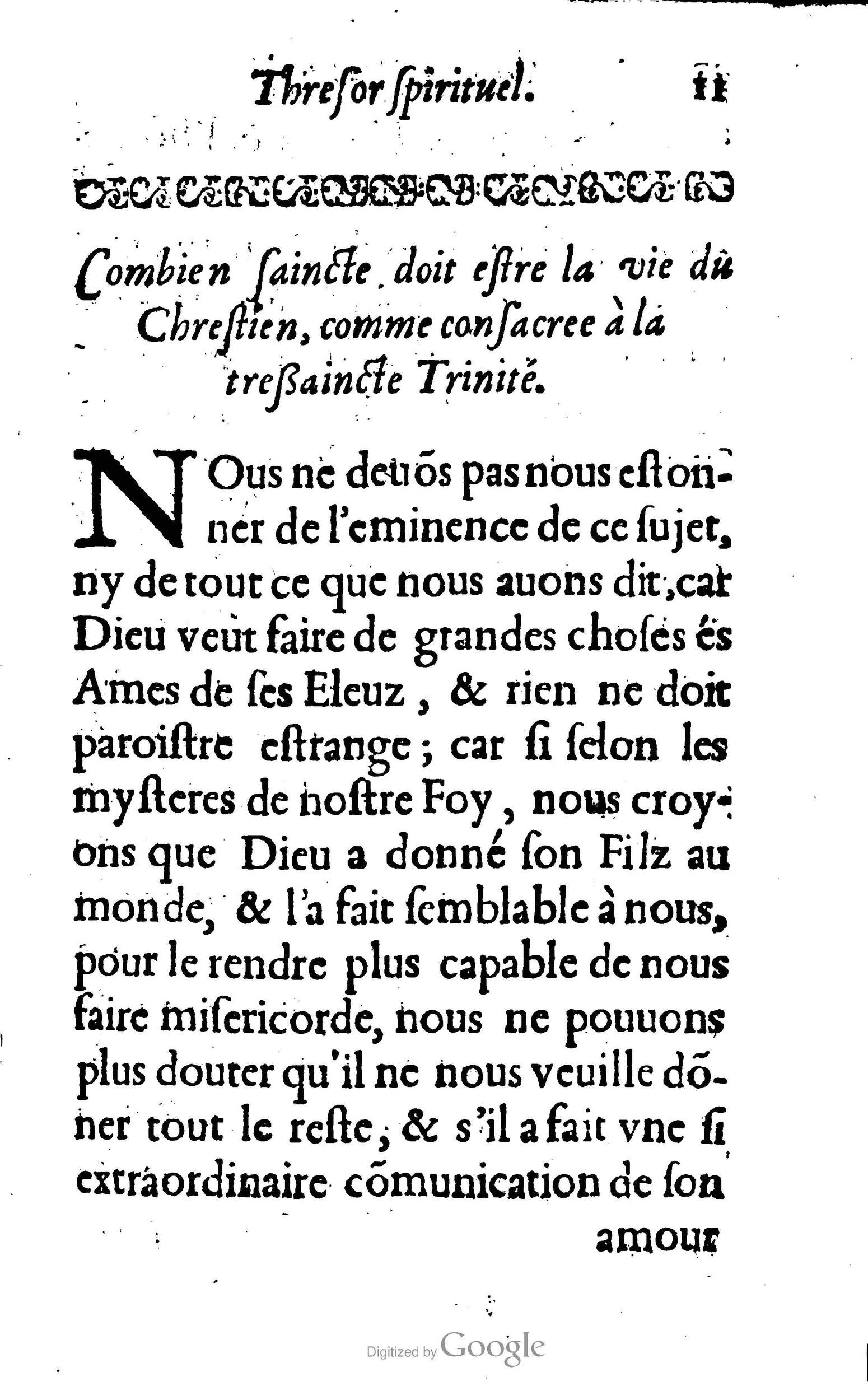 1633 - François Waudré - Trésor spirituel contenant les excellences du christianisme - BM Lyon