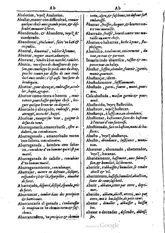 1616 - Veuve Marc Orry - Trésor des deux langues espagnole et française (Première et Seconde parties) - BM Lyon