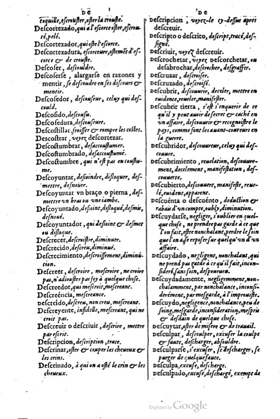 1621 - Adrian Tiffaine - Trésor des deux langues espagnole et française - BM Lyon