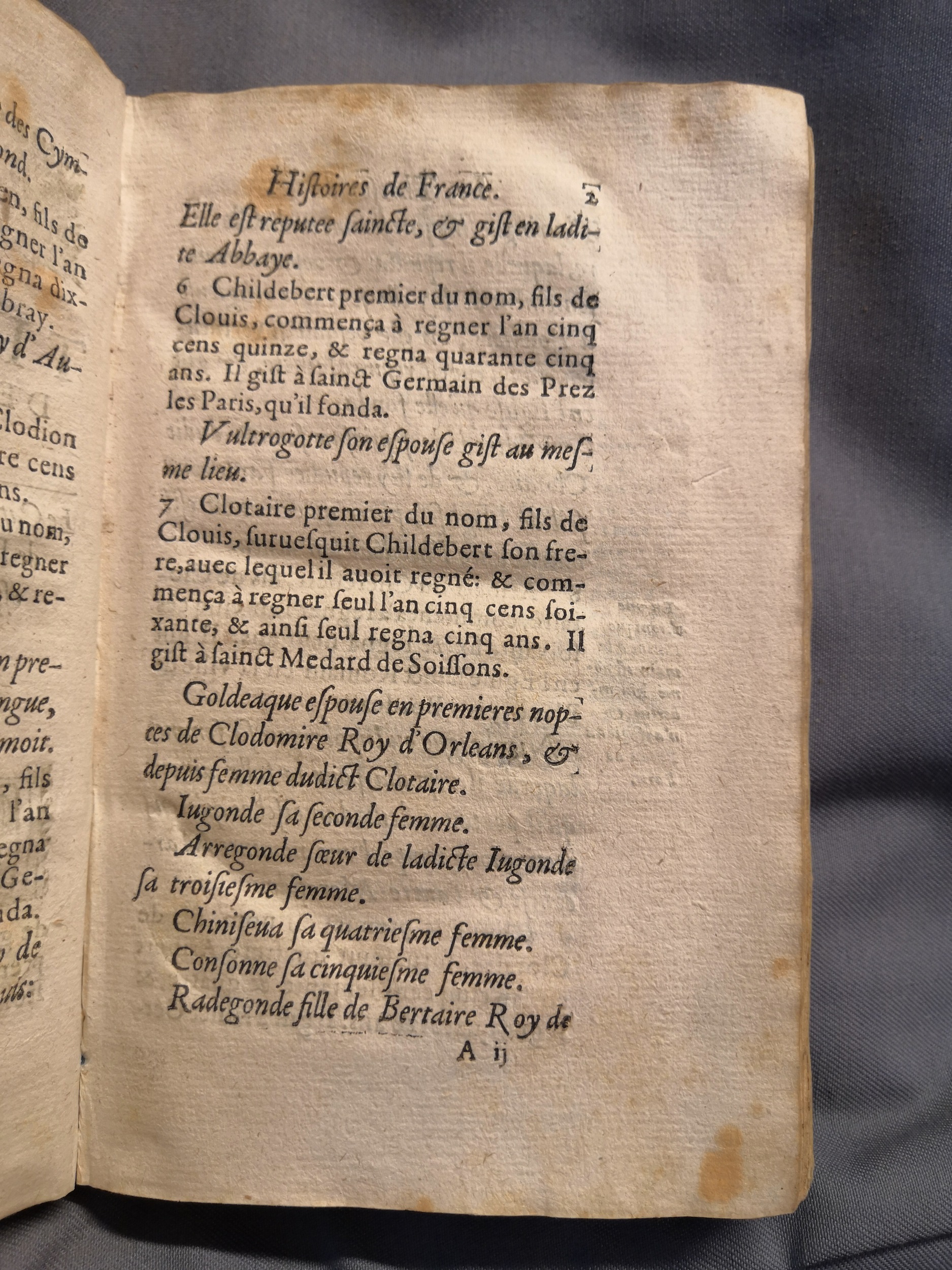 1614 - Jean Corrozet - Trésor des histoires de France - Amsterdam