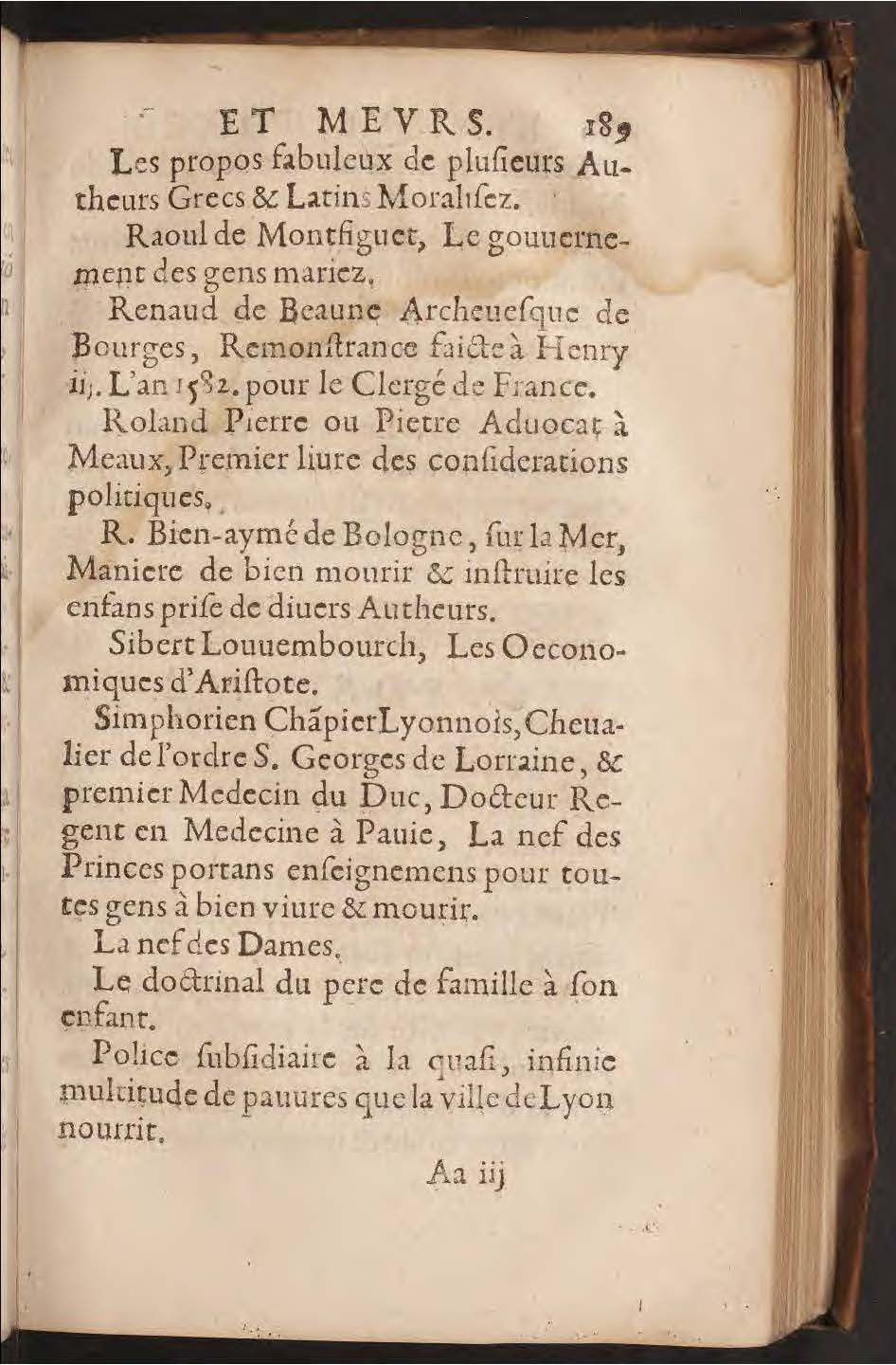 1602 - François Jacquin - Trésor des bons esprits français - BnF Arsenal