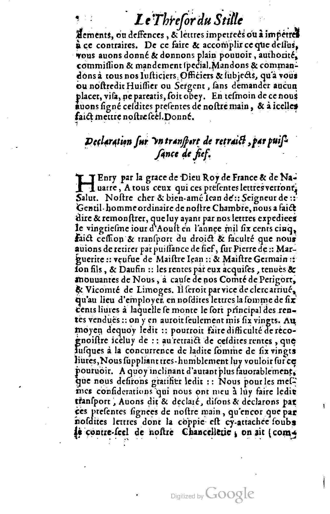 1614 - Jean Richer - Trésor du nouveau style et protocole de la chancellerie de France - BSB Munich