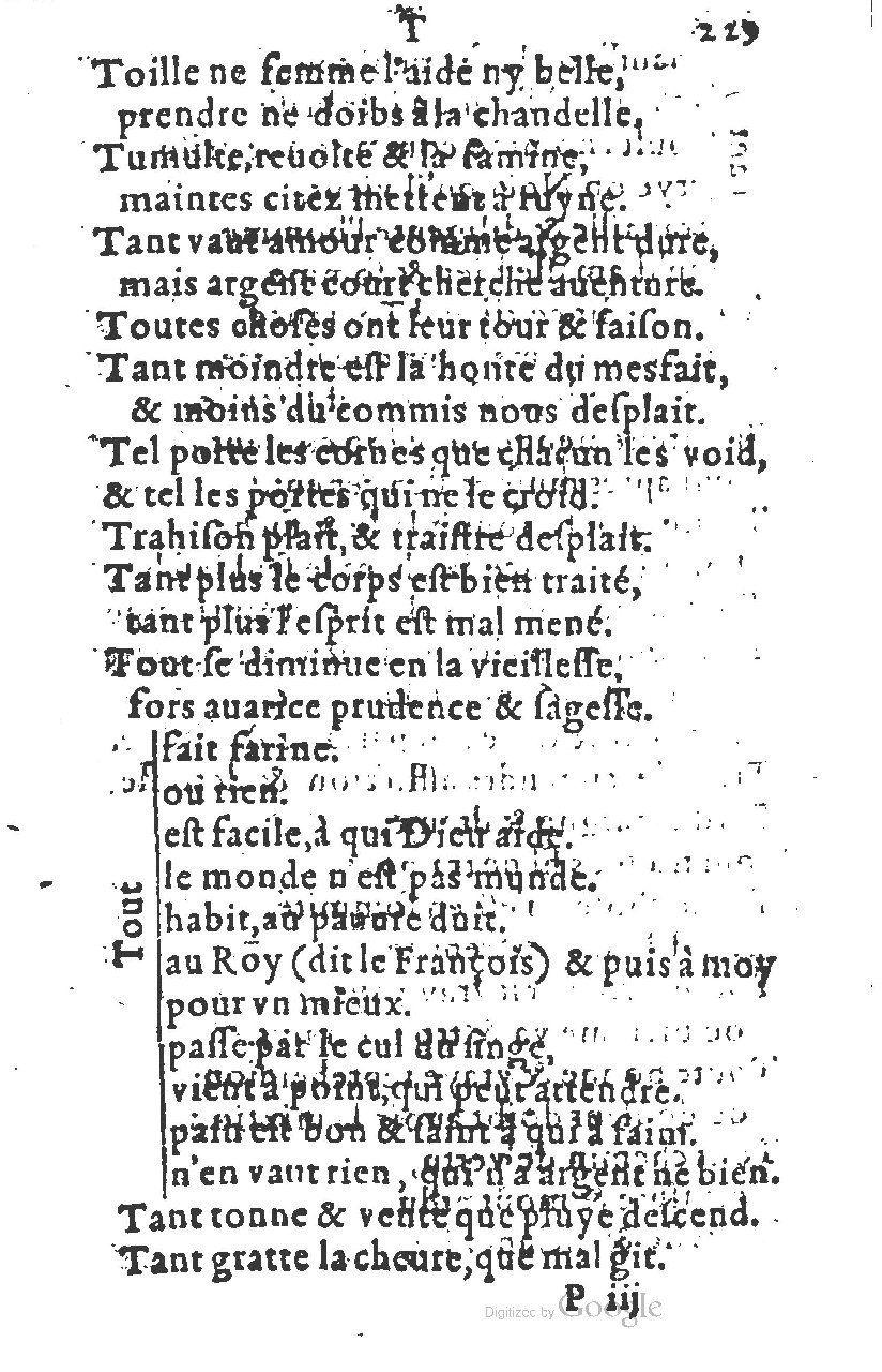1581 - Nicolas Bonfons  - Trésor des sentences dorées - Princeton