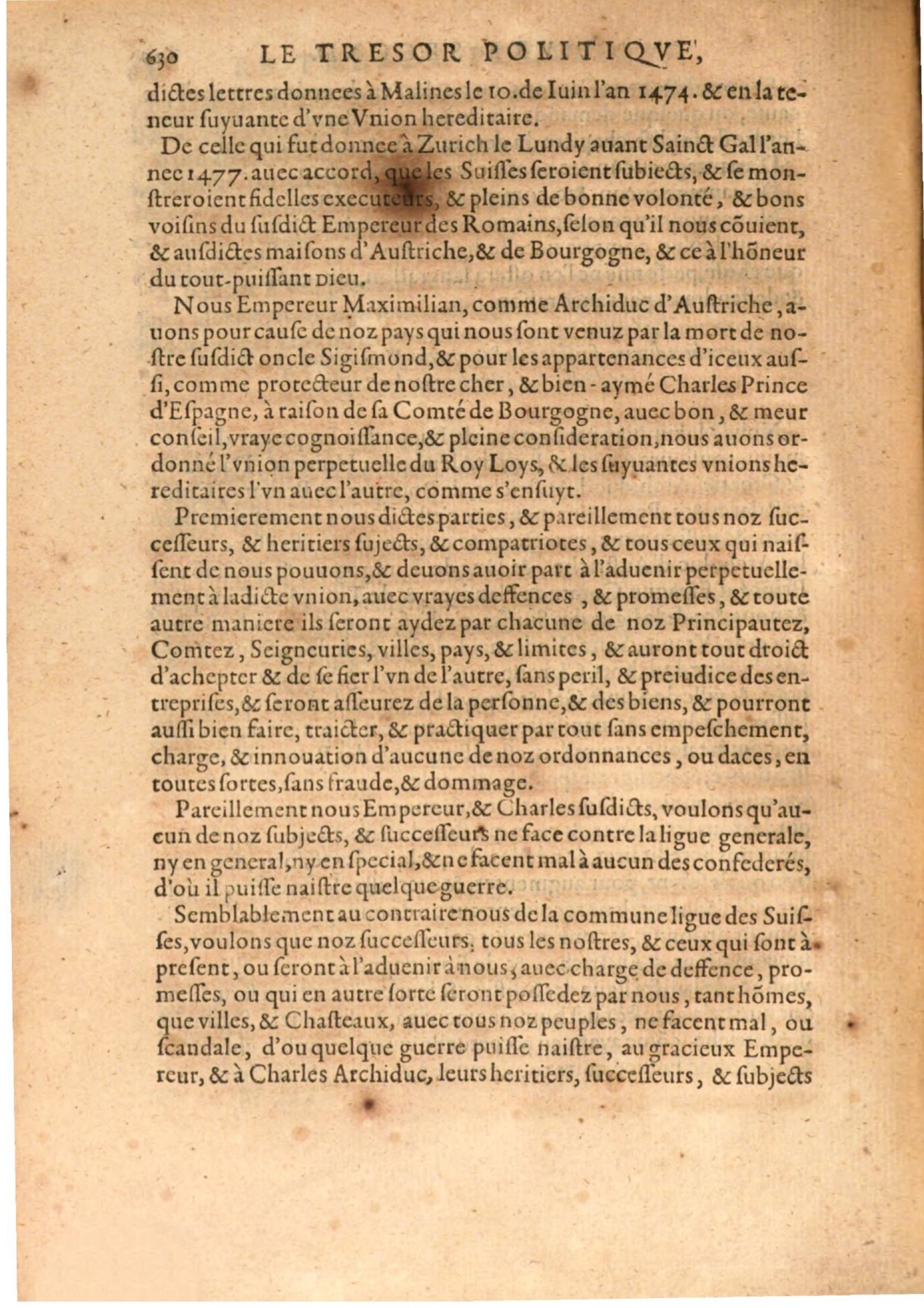 1608 - Nicolas Du Fossé - Trésor politique - BSB Munich
