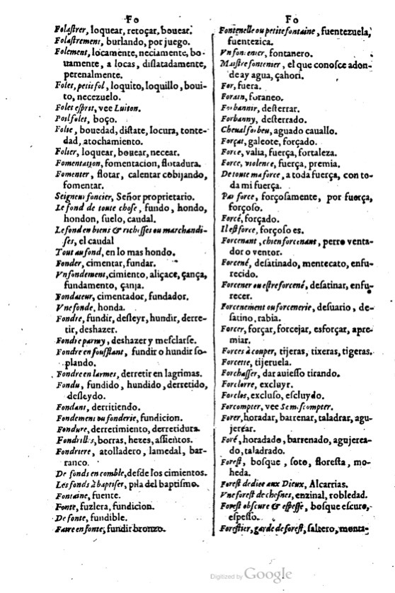 1621 - Adrian Tiffaine - Trésor des deux langues espagnole et française - BM Lyon