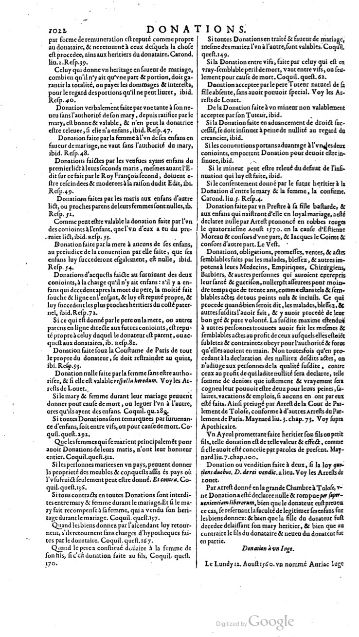 1629 - Veuve Nicolas Buon - Trésor du droit français (21754 T. 1) - BM Lyon