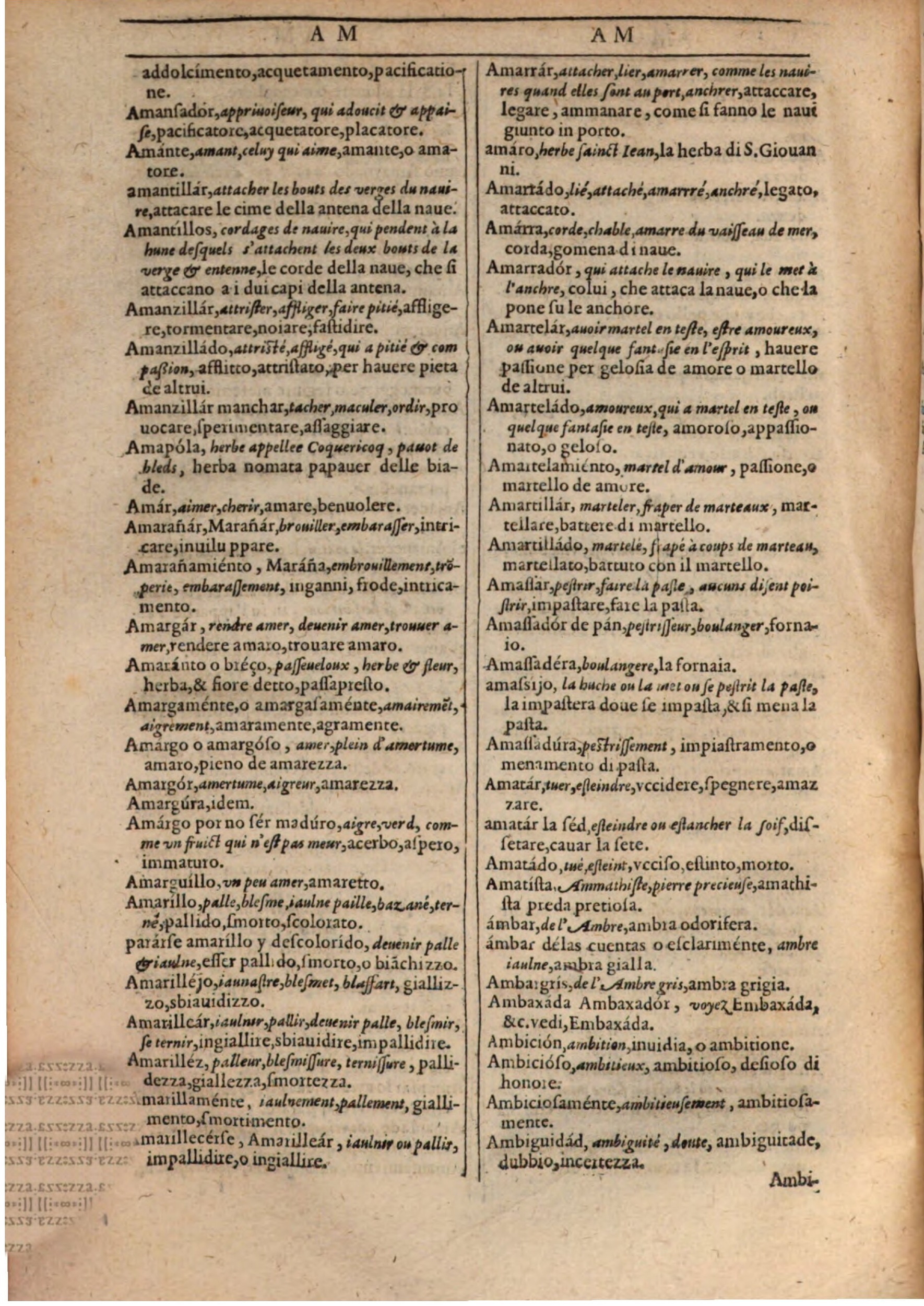 1609 - Philippe Albert et Alexandre Pernet - Trésor des trois langues française, italienne et espagnole (Première partie) - BSB Munich 1609 - Philippe Albert et Alexandre Pernet - Trésor des trois langues française, italienne et espagnole (Première partie) - BSB Munich
