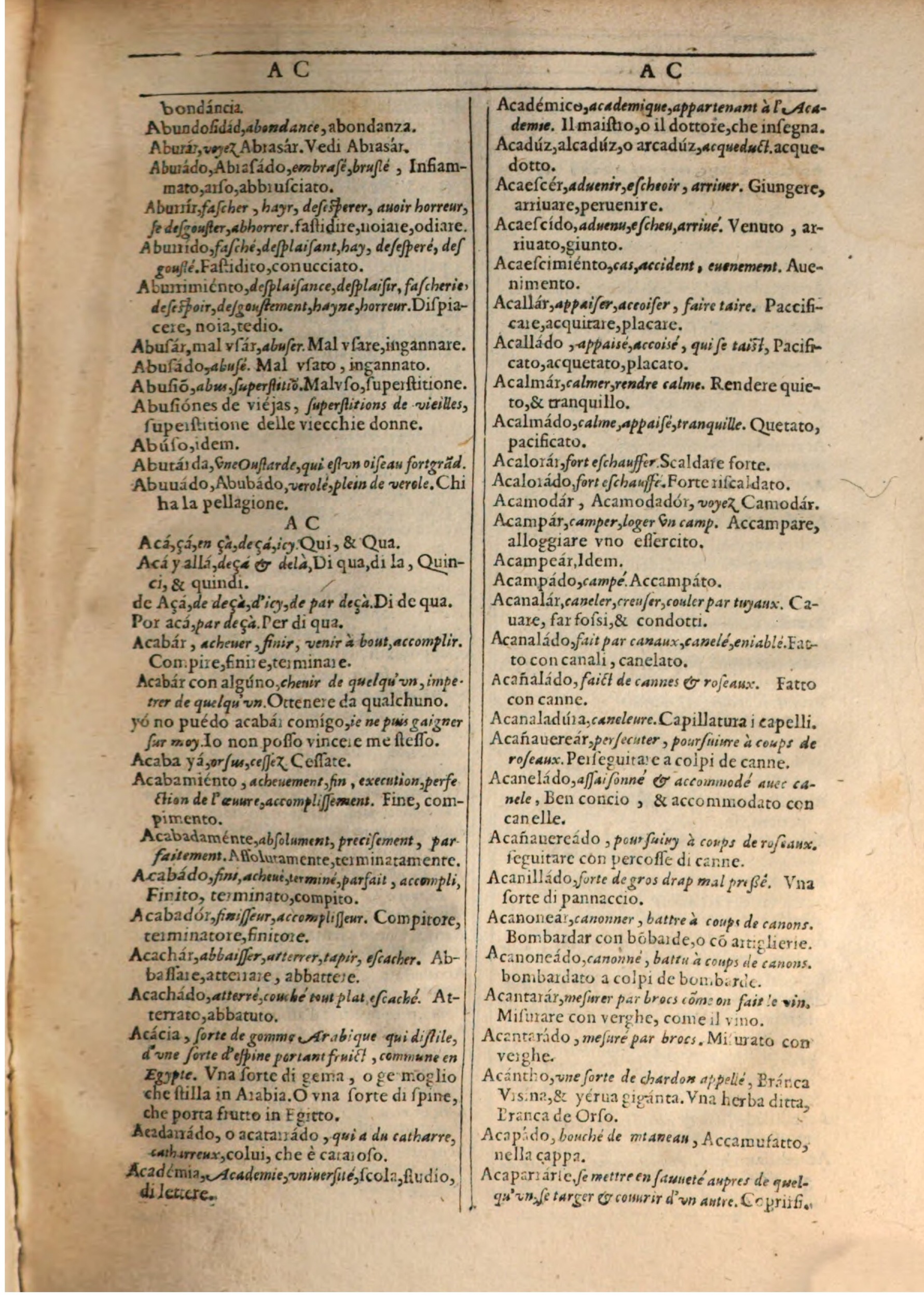 1609 - Philippe Albert et Alexandre Pernet - Trésor des trois langues française, italienne et espagnole (Première partie) - BSB Munich