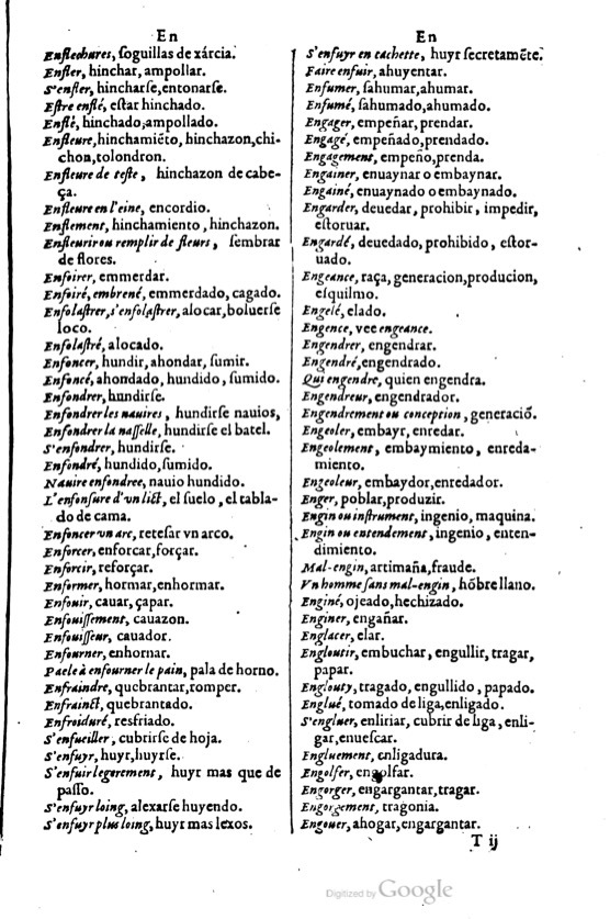 1621 - Adrian Tiffaine - Trésor des deux langues espagnole et française - BM Lyon