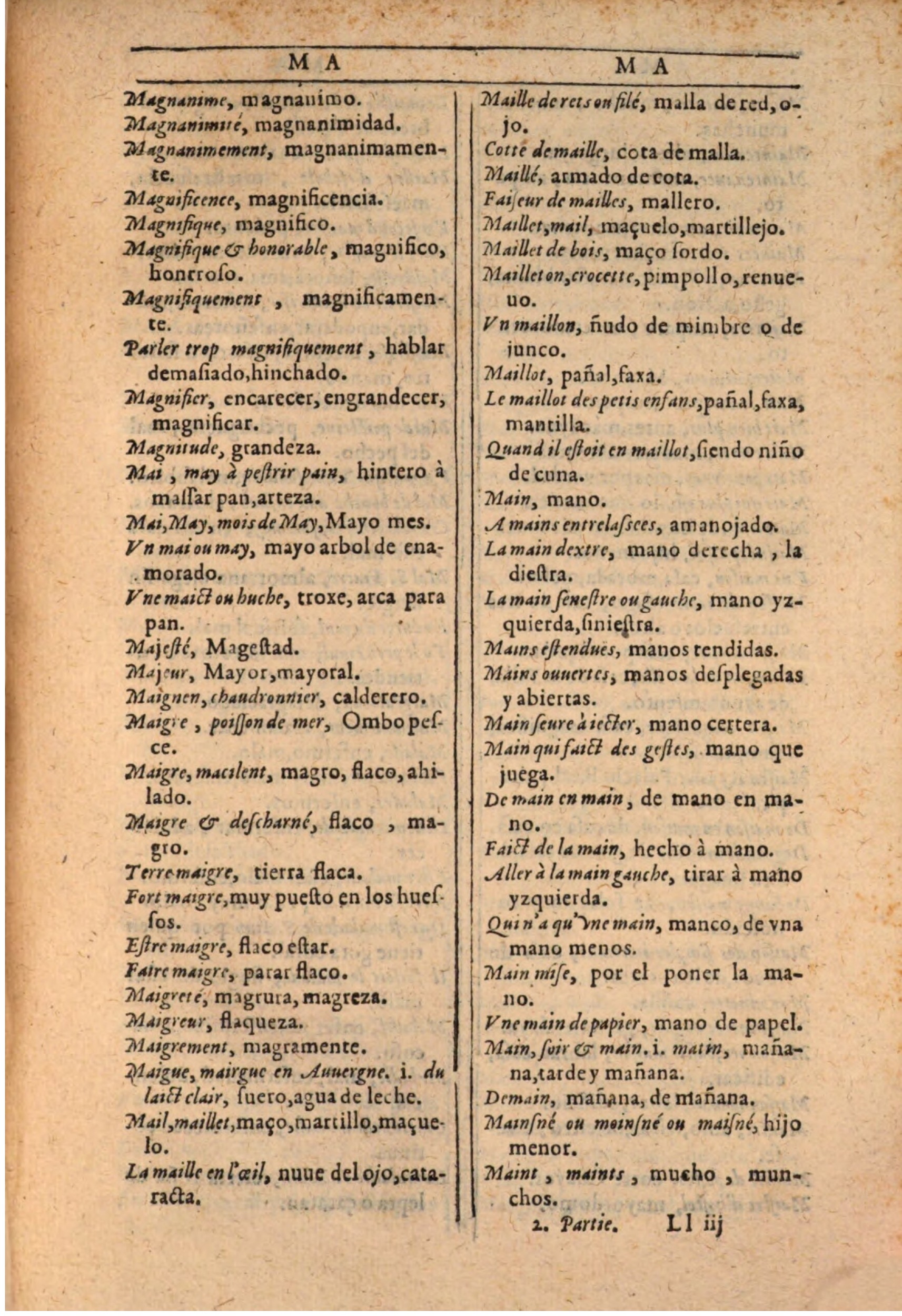 1607 - Marc Orry - Trésor des deux langues espagnole et française (Seconde partie) - BSB Munich