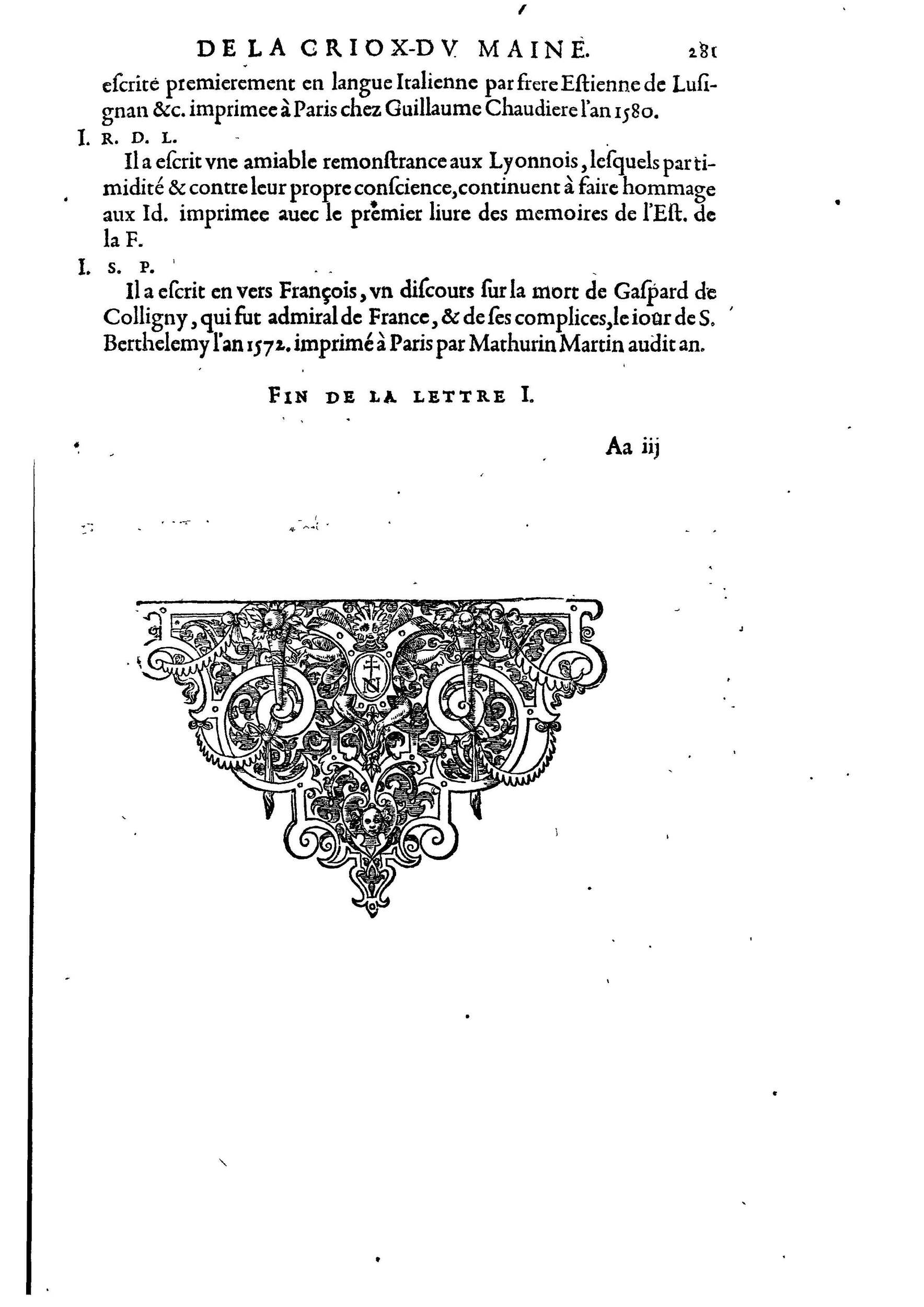 1584 - Abel L&#039;Angelier - Bibliothèques françaises - BnF