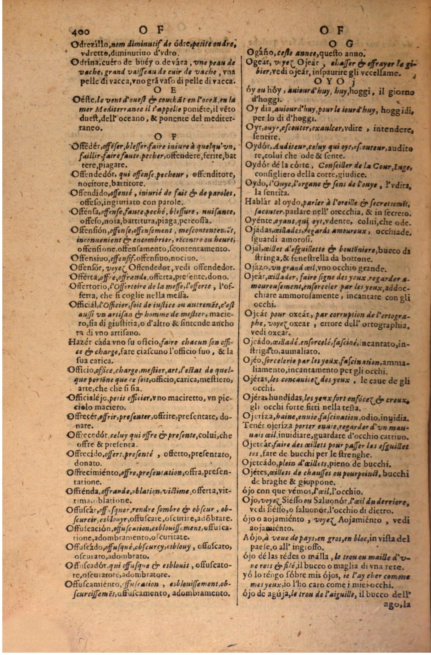 1606 - Samuel Crespin - Thresor des trois langues, francoise, italiene et espagnolle - BSB Munich