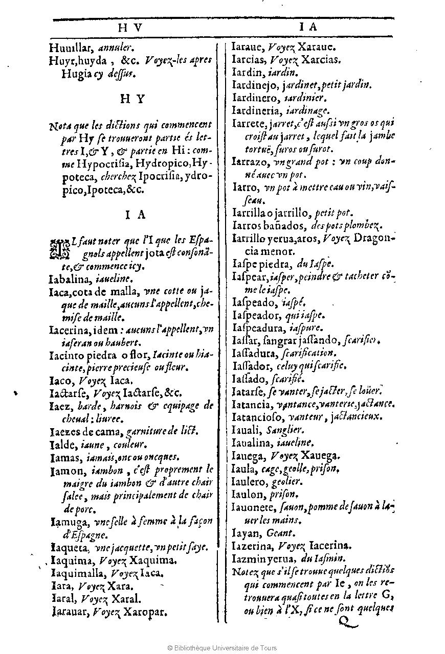 1607 - Marc Orry - Trésor des deux langues espagnole et française (Première et Seconde parties) - BU Tours