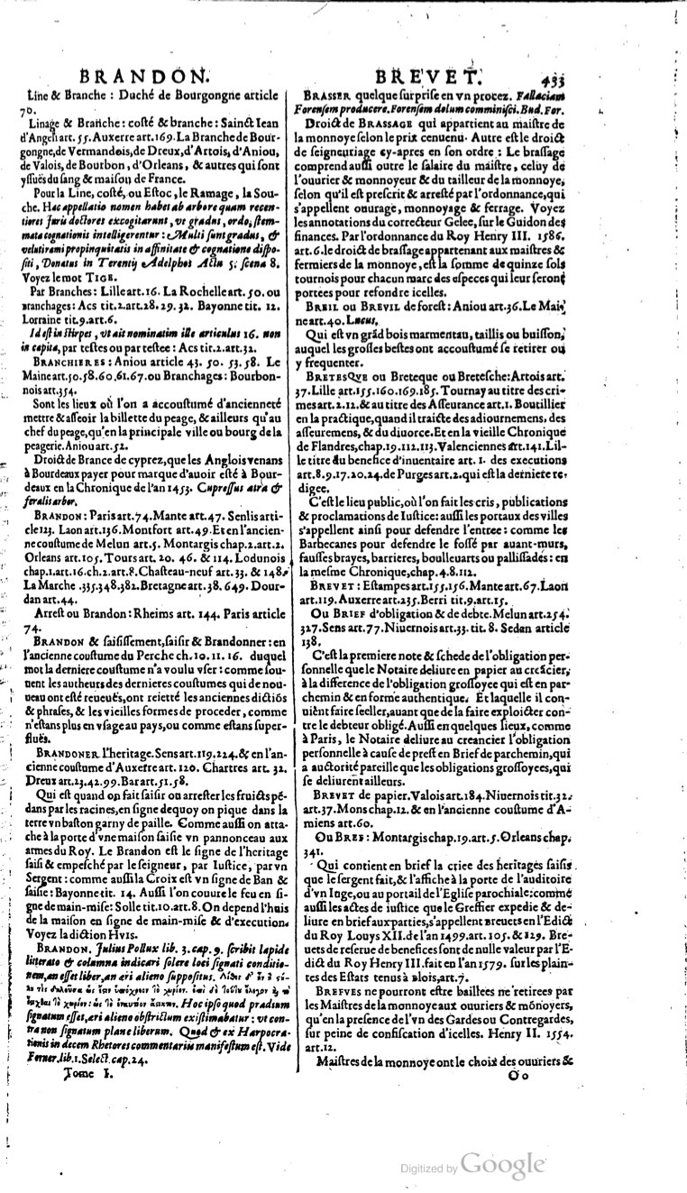 1629 - Veuve Nicolas Buon - Trésor du droit français (21754 T. 1) - BM Lyon