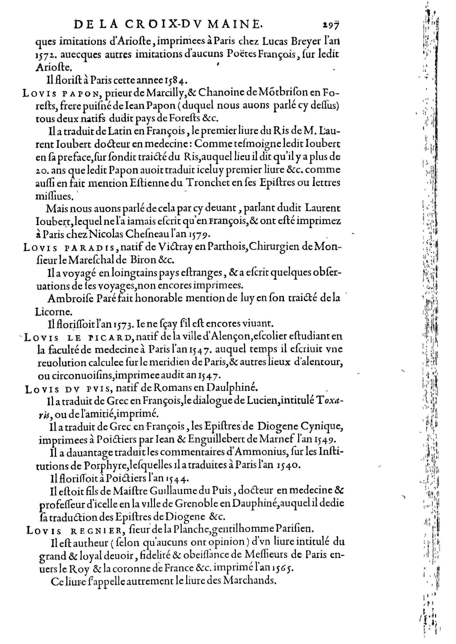 1584 - Abel L&#039;Angelier - Bibliothèques françaises - BnF