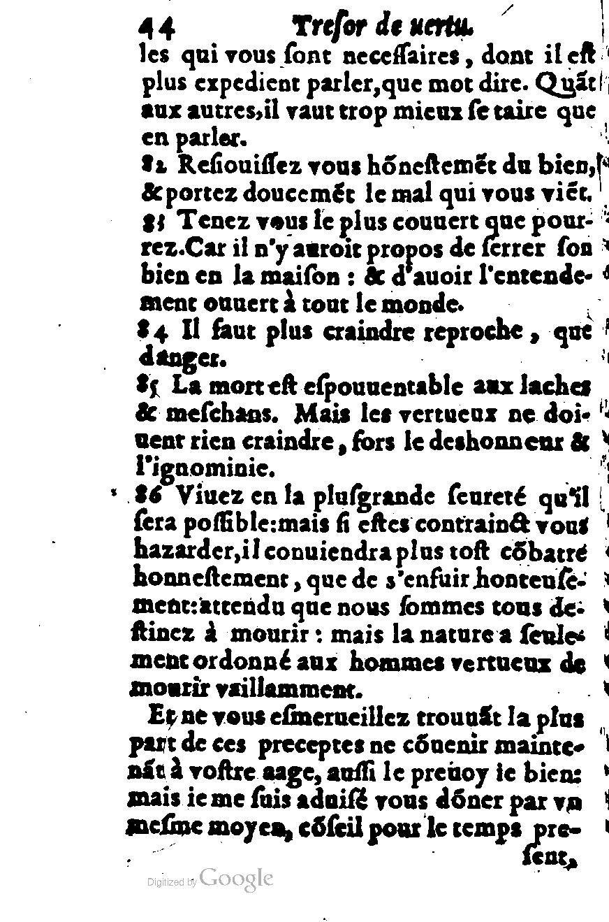 1576 - Benoît Rigaud - Trésor de vertu - British Library 1576 - Benoît Rigaud - Trésor de vertu - British Library