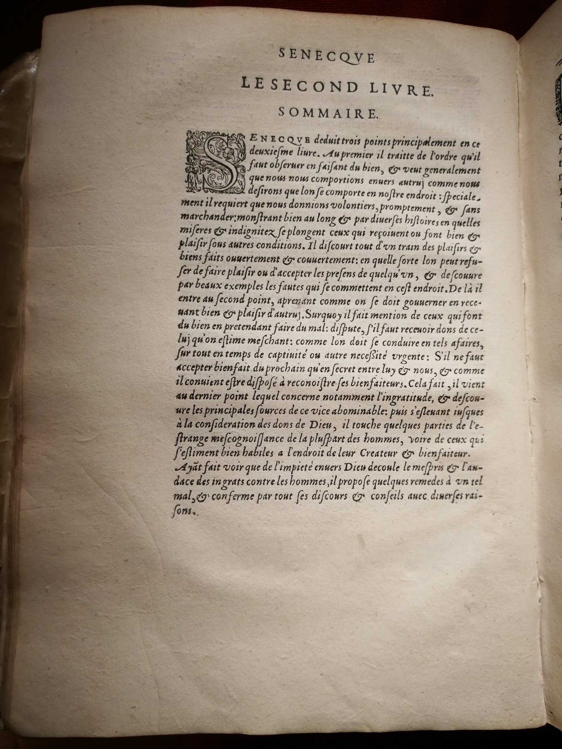 1595 - Jean Houzé - Œuvres morales et mêlées de Sénèque, Trésor de philosophie morale - T. 1 - BnF