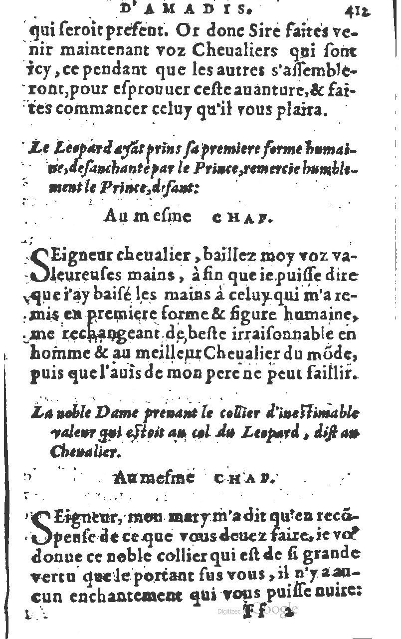 1582 - Jean Huguetan - Trésor des Amadis T. 1 - BM Lyon