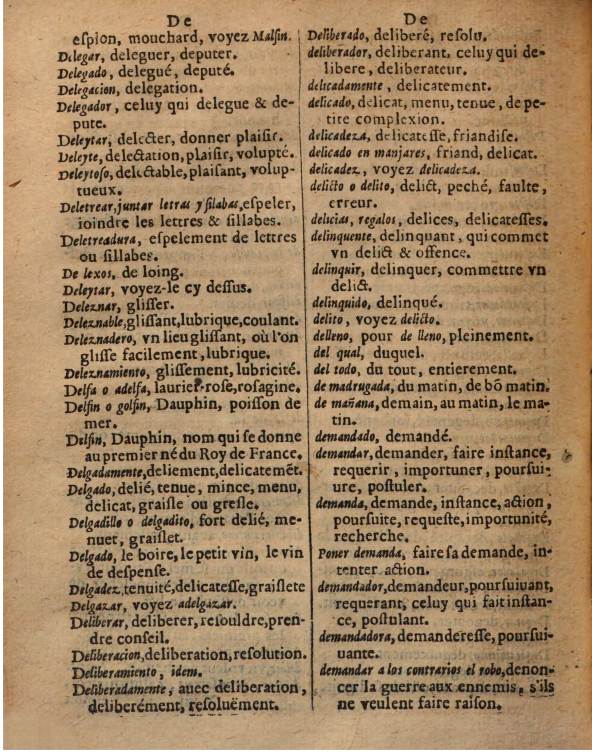 1625 - Hubert Antoine - Trésor des deux langues espagnole et française - Augsbourg