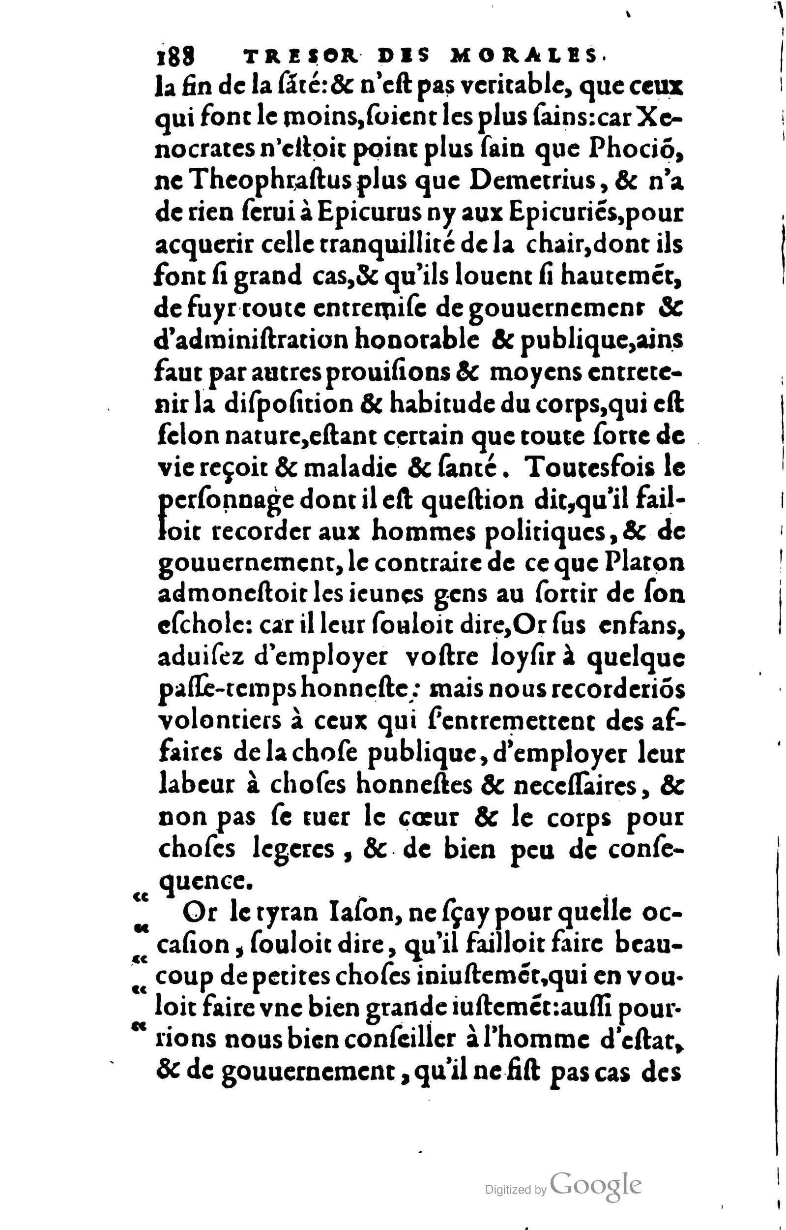 1578 - Jean Poupy - Trésor des morales de Plutarque - BSB Munich