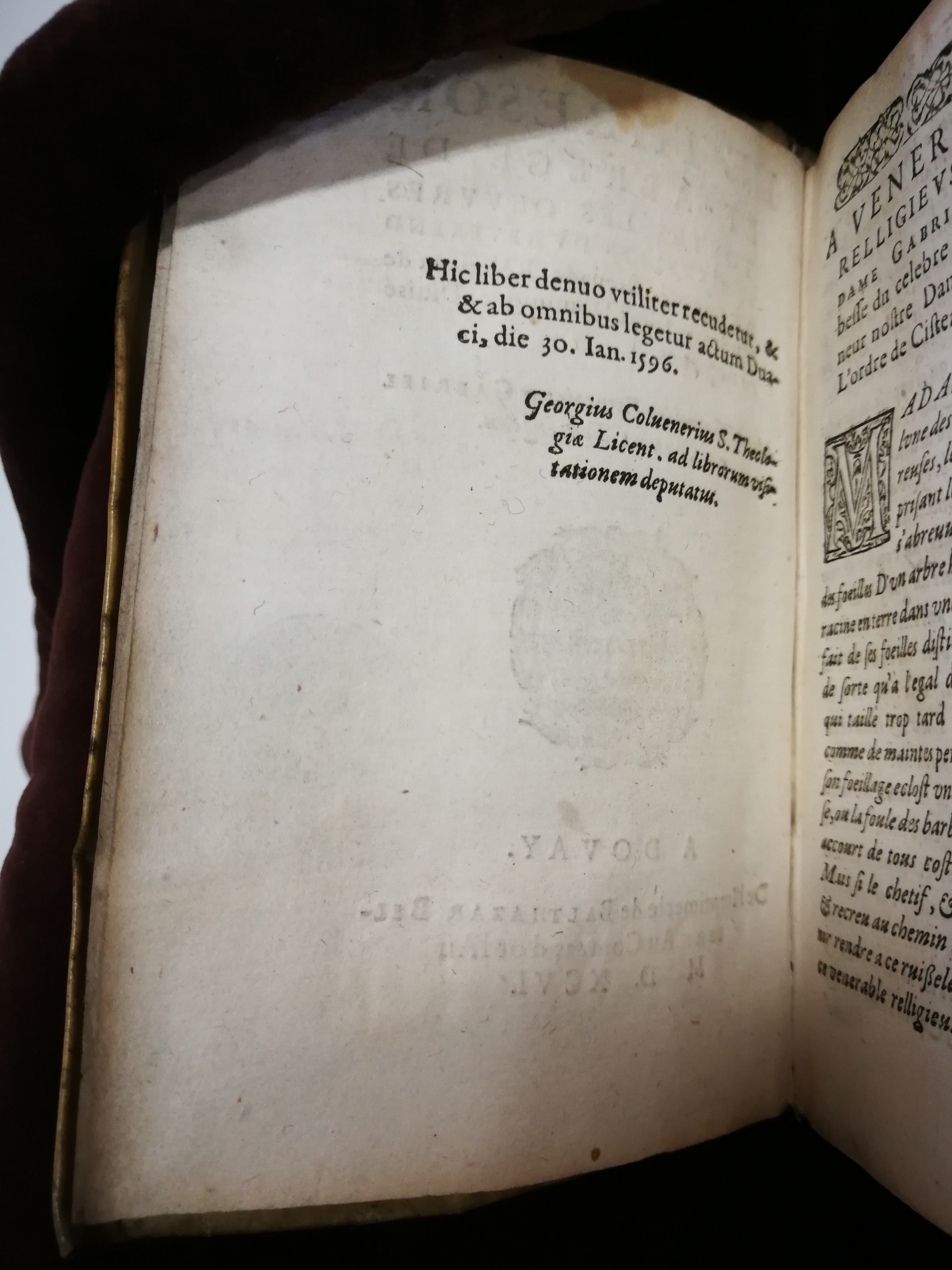1596 - Balthazar Bellère - Trésor et abrégé de toutes les œuvres spirituelles du révérend Père F. Louis de Grenade - BU Lille