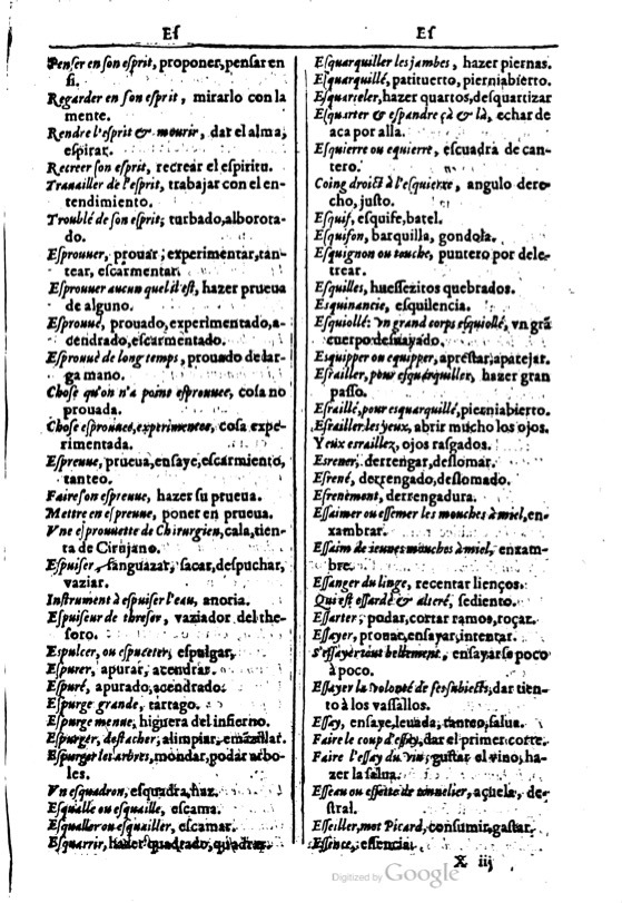 1616 - Veuve Marc Orry - Trésor des deux langues espagnole et française (Première et Seconde parties) - BM Lyon