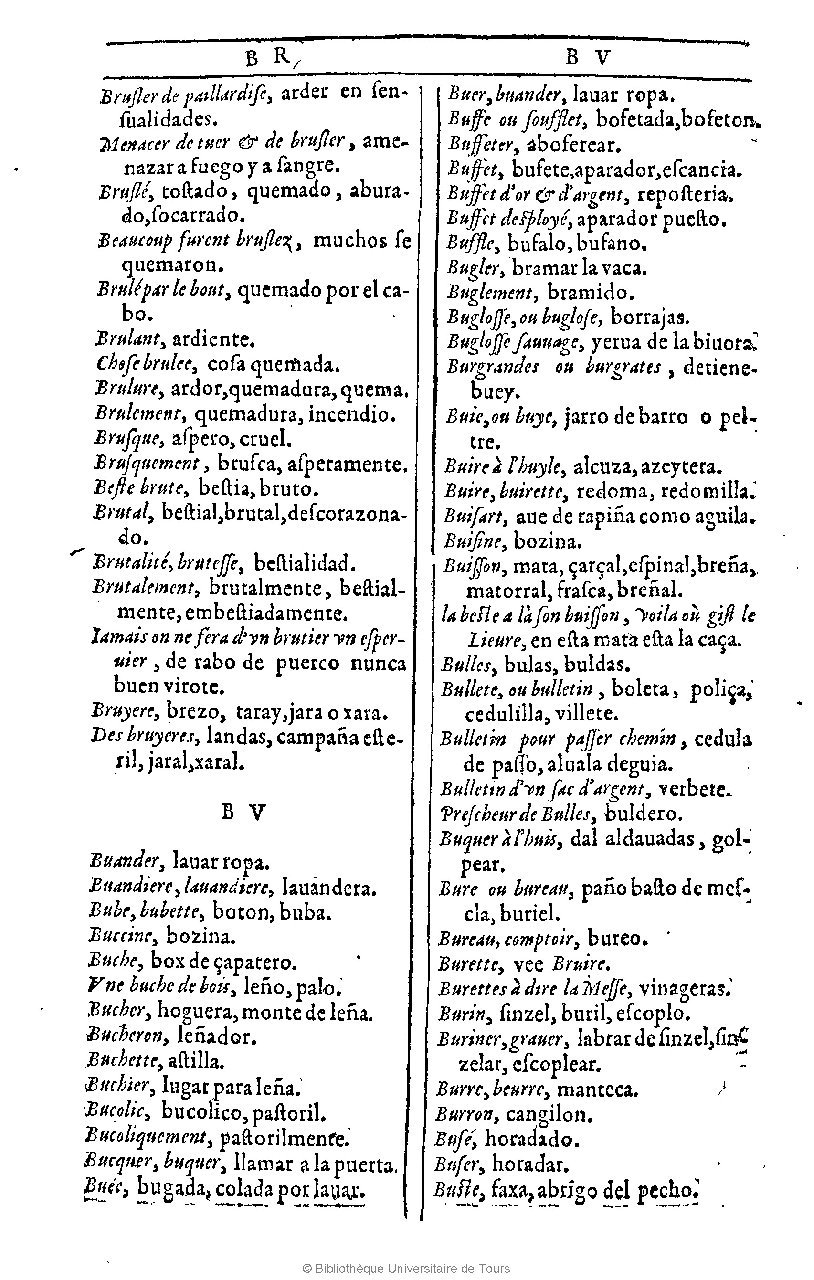 1607 - Marc Orry - Trésor des deux langues espagnole et française (Première et Seconde parties) - BU Tours