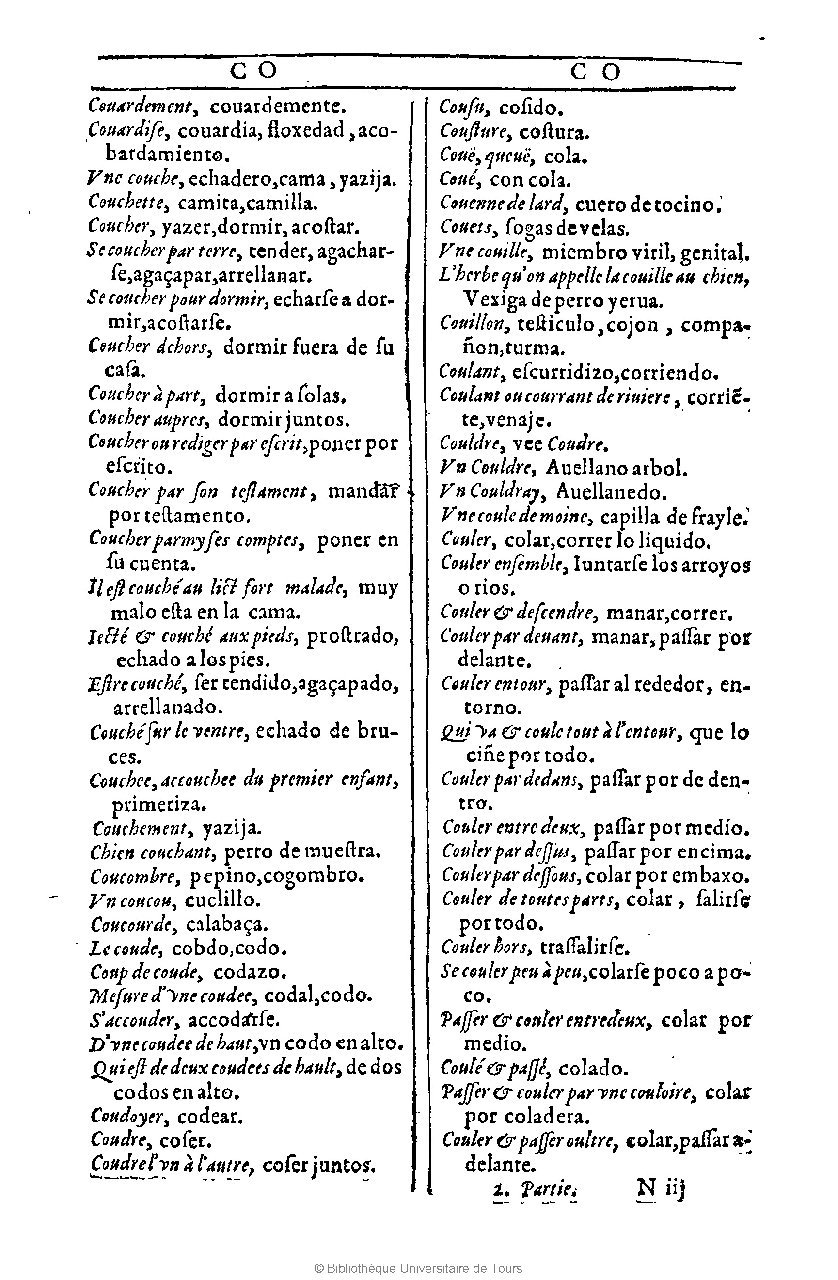 1607 - Marc Orry - Trésor des deux langues espagnole et française (Première et Seconde parties) - BU Tours