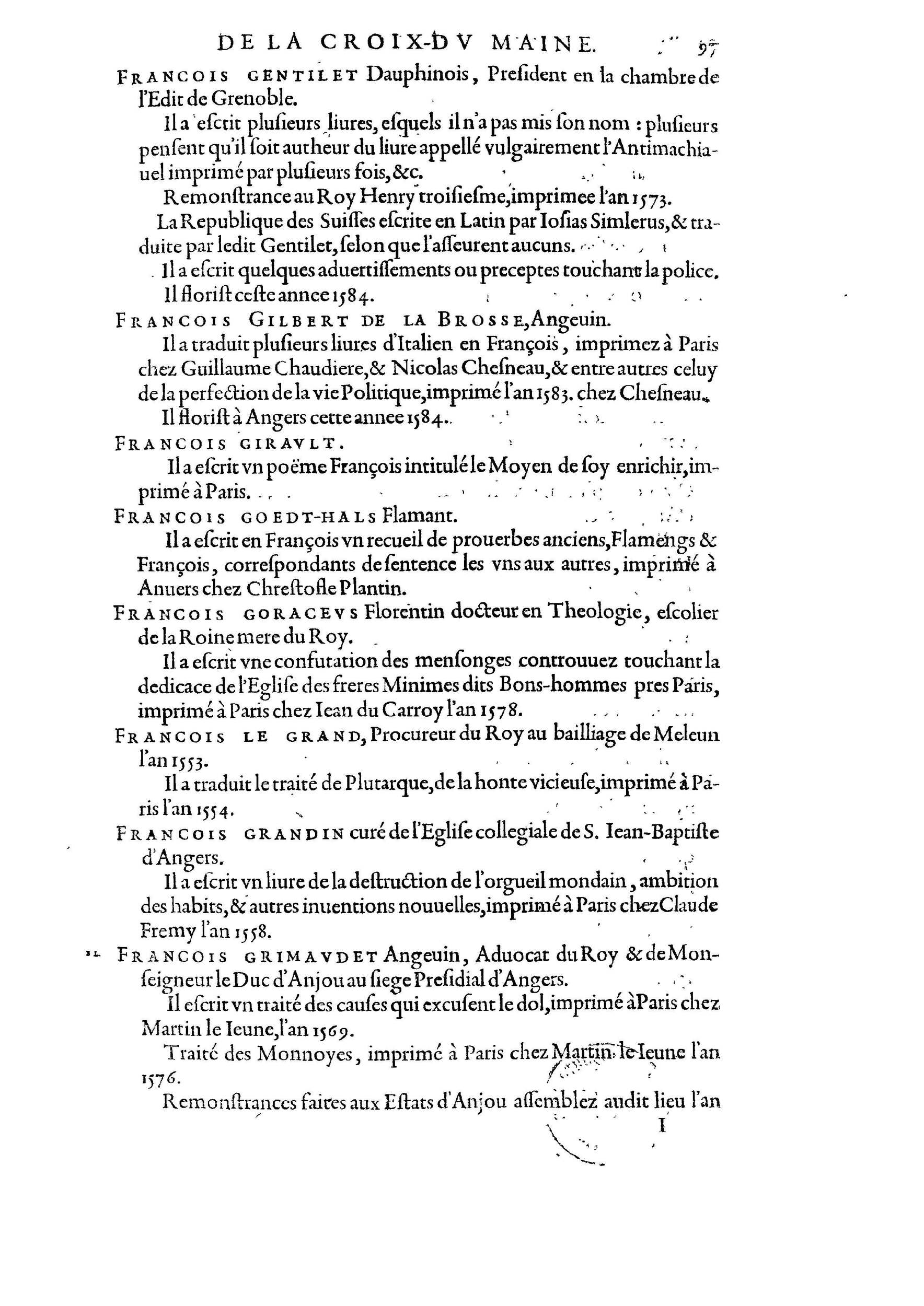 1584 - Abel L&#039;Angelier - Bibliothèques françaises - BnF