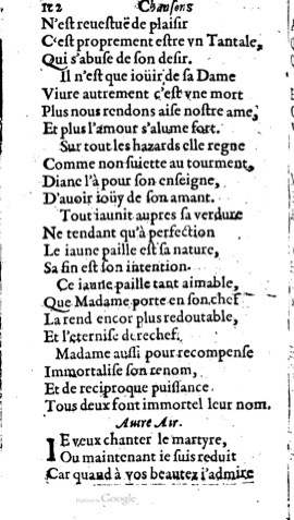 1623 - Jacques Cailloüé - Trésor ou recueil des chansons amoureuses - British Library
