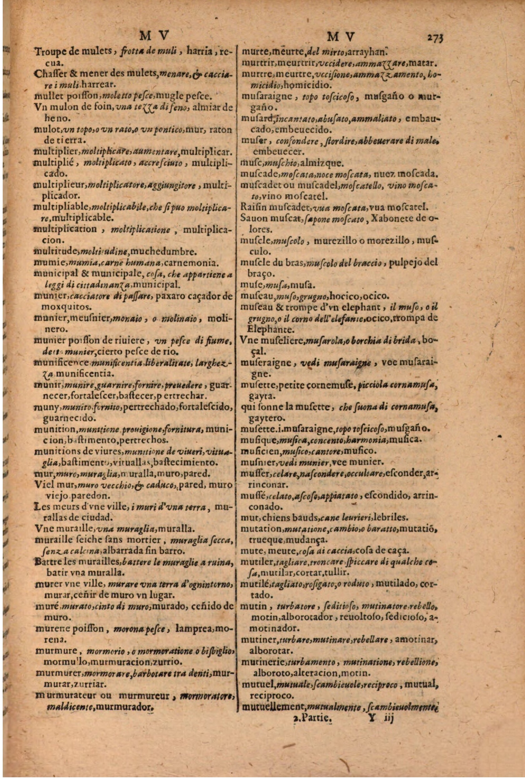 1616 - Pierre de la Rovière - Trésor des trois langues (Seconde partie) - BSB Munich