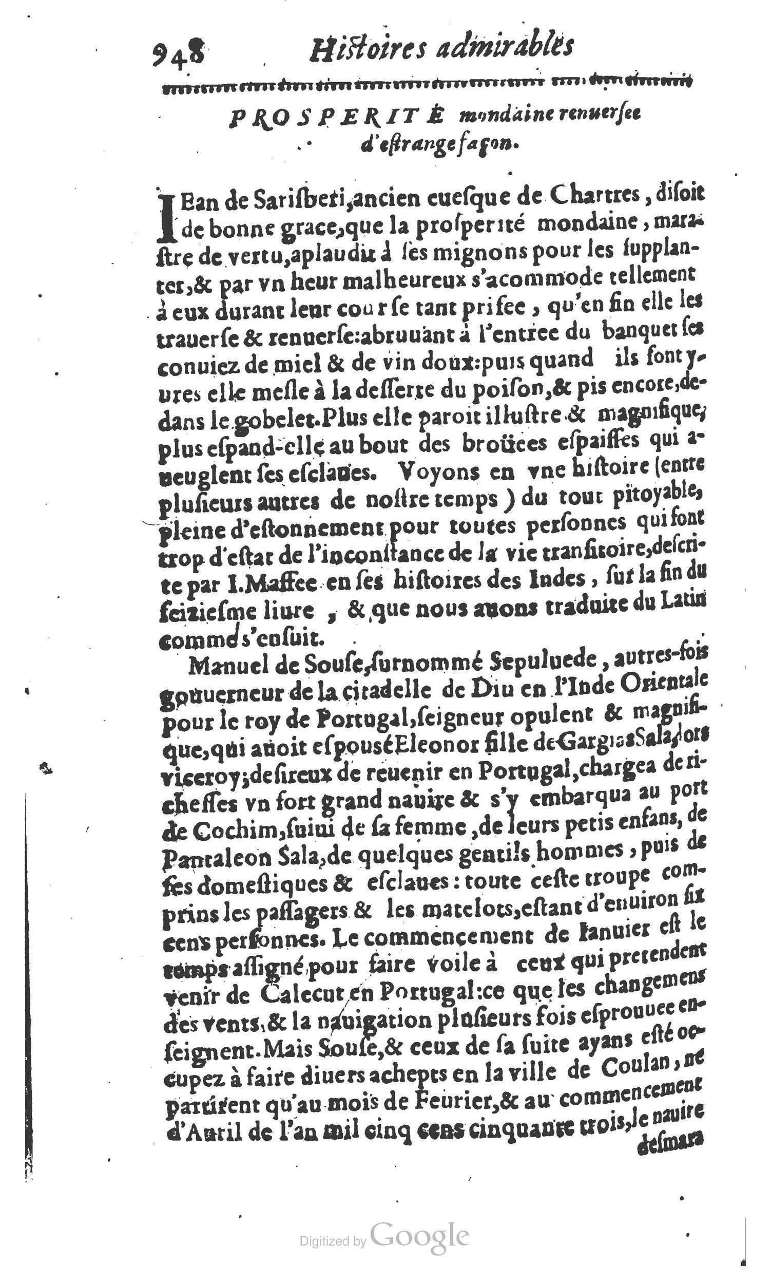 1610 - Paul Marceau - Trésor d’histoires admirables et mémorables - Princeton